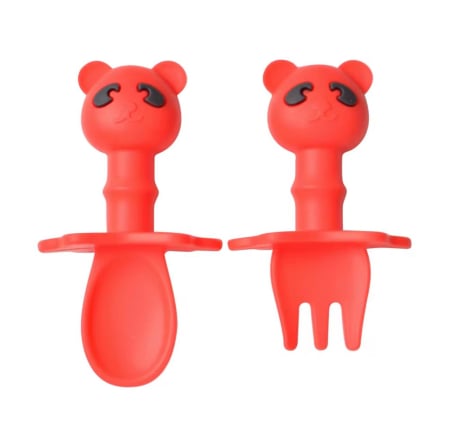 Produse - Set tacamuri din silicon alimentar cu lingurita si furculita, pentru diversificare bebelusi 6+ luni