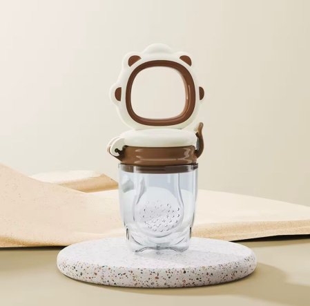 Produse - Suzeta pentru Diversificare, Dentitie, pentru Fructe, Piure, Fara BPA, Capac de Protectie, Inchidere Etansa, Usor de Curatat , bej