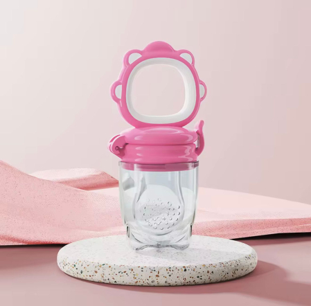 Produse - Suzeta pentru Diversificare, Dentitie, pentru Fructe, Piure, Fara BPA, Capac de Protectie, Inchidere Etansa, Usor de Curatat , roz