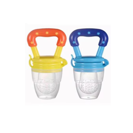 Produse - Suzete pentru Diversificare 2 buc, Dentitie, pentru Fructe, Piure, Fara BPA, Capac de Protectie, Inchidere Etansa, Usor de Curatat, Albastru si galben