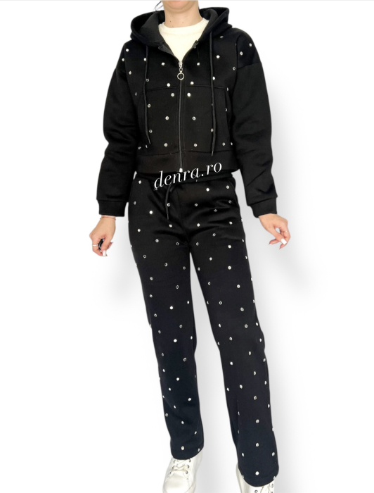 Compleu vătuit strasuri black [1]