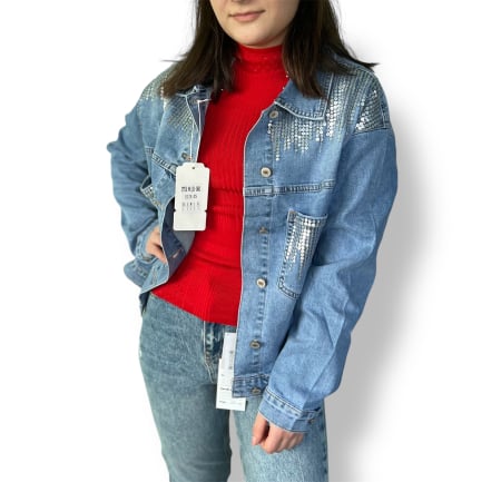 Geci - Geacă denim paiete