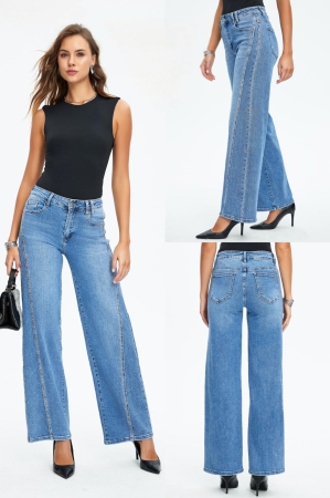 Blugi - Blugi wide leg 19097