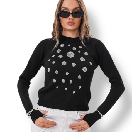 Bluze & Camasi - Bluză tricot Circle sw black