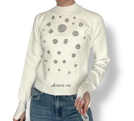 Bluze & Camasi - Bluză tricot Circle sw white