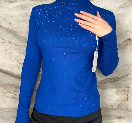 Bluze & Camasi - Bluză din tricot fin cu sclipici blue