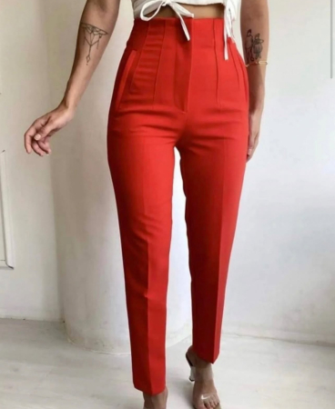 Pantaloni & colanți - Pantaloni Karol Red