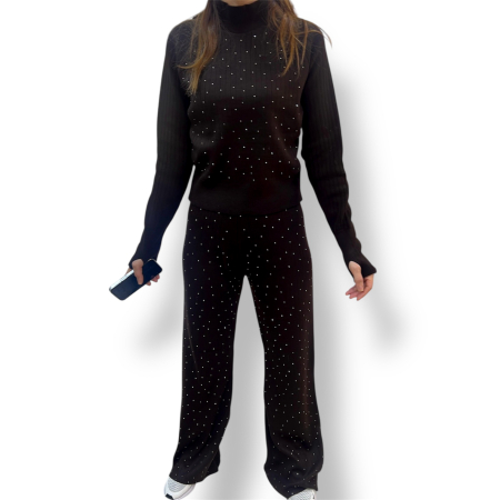 Compleuri & Treninguri - Compleu tricot sclipici negru