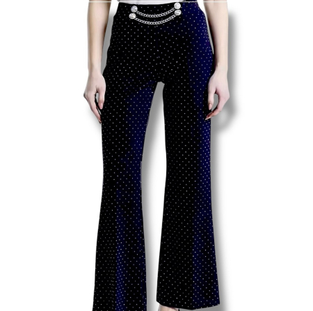 Pantaloni & colanți - Pantaloni evazați cu lanț și sclipici