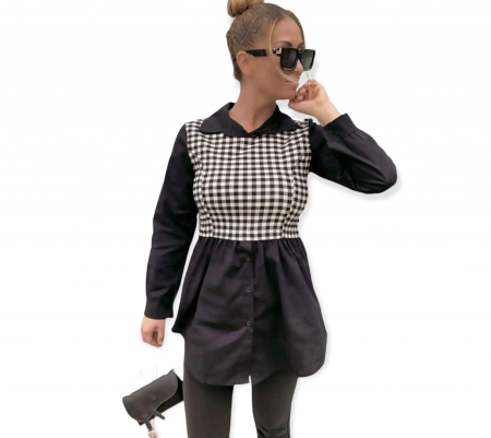 Bluze & Camasi - Cămașa neagră carouri