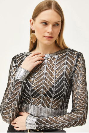 Bluze & Camasi - Bluză metalic black