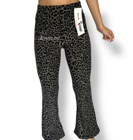 Pantaloni & colanți - Colanți Animal Print Gri Evazați – Moderni & Îndrăzneți