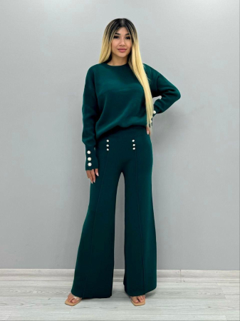 Compleuri & Treninguri - Compleu tricot nasturi verde