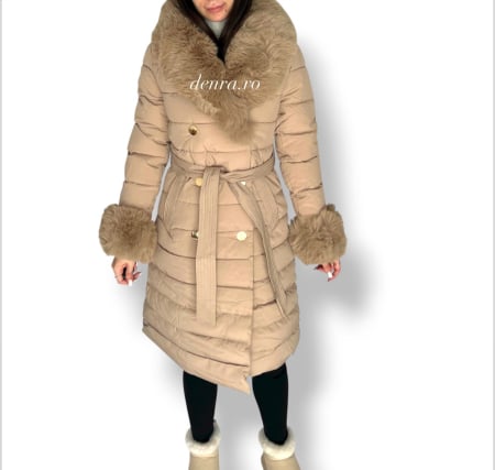 Geci - Geacă lungă crem 403