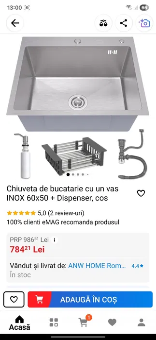Chiuveta bucatarie inox 600×500 [4]