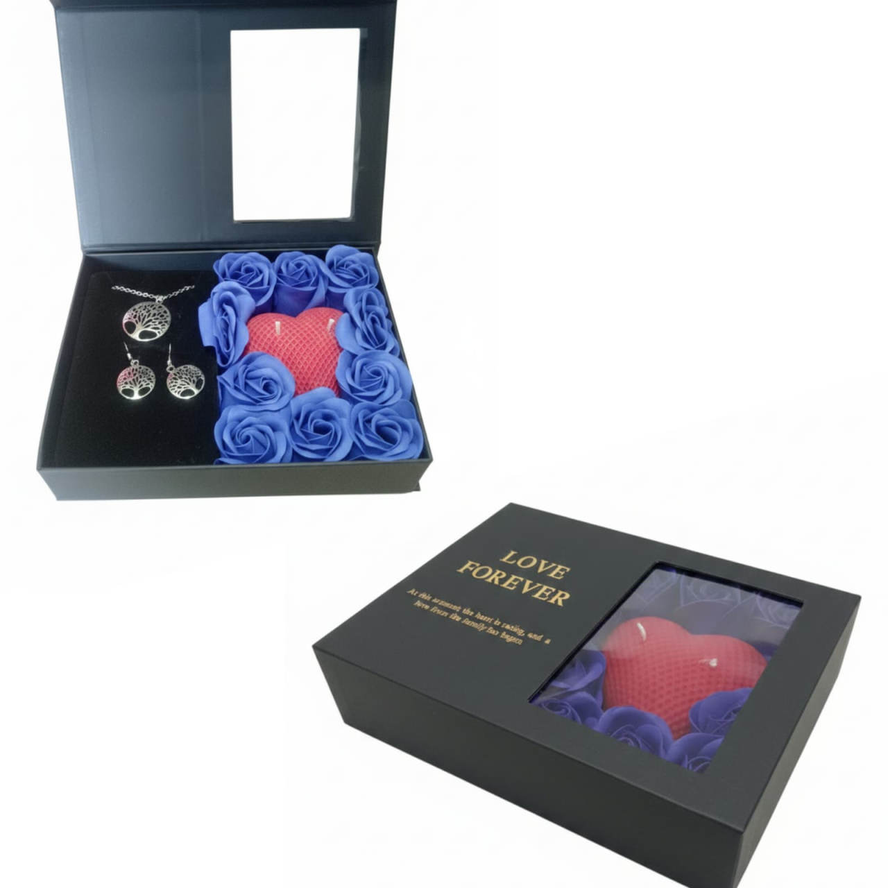 Set cadou Love Forever cu lumanare inima si bijuterii inel si bratara Copacul Vietii [5]