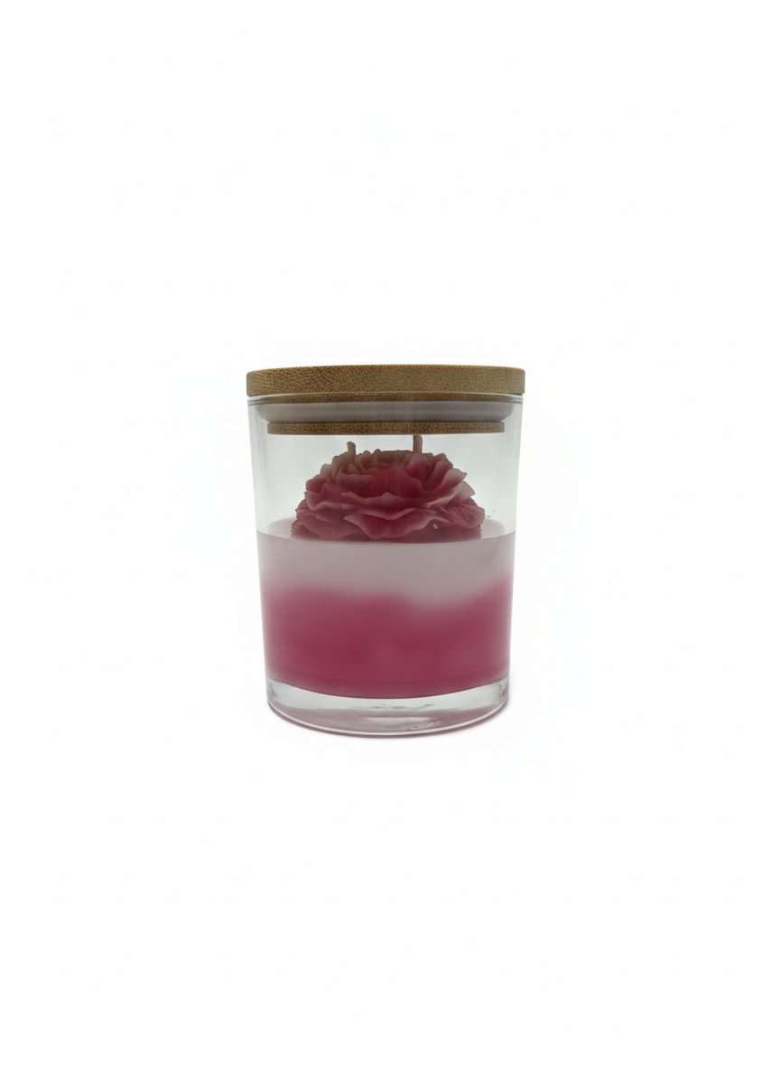 Lumanare parfumata in pahar Bujor Inflorit ceara de soia Magnolia Cherry DesignCuPoveste [8]