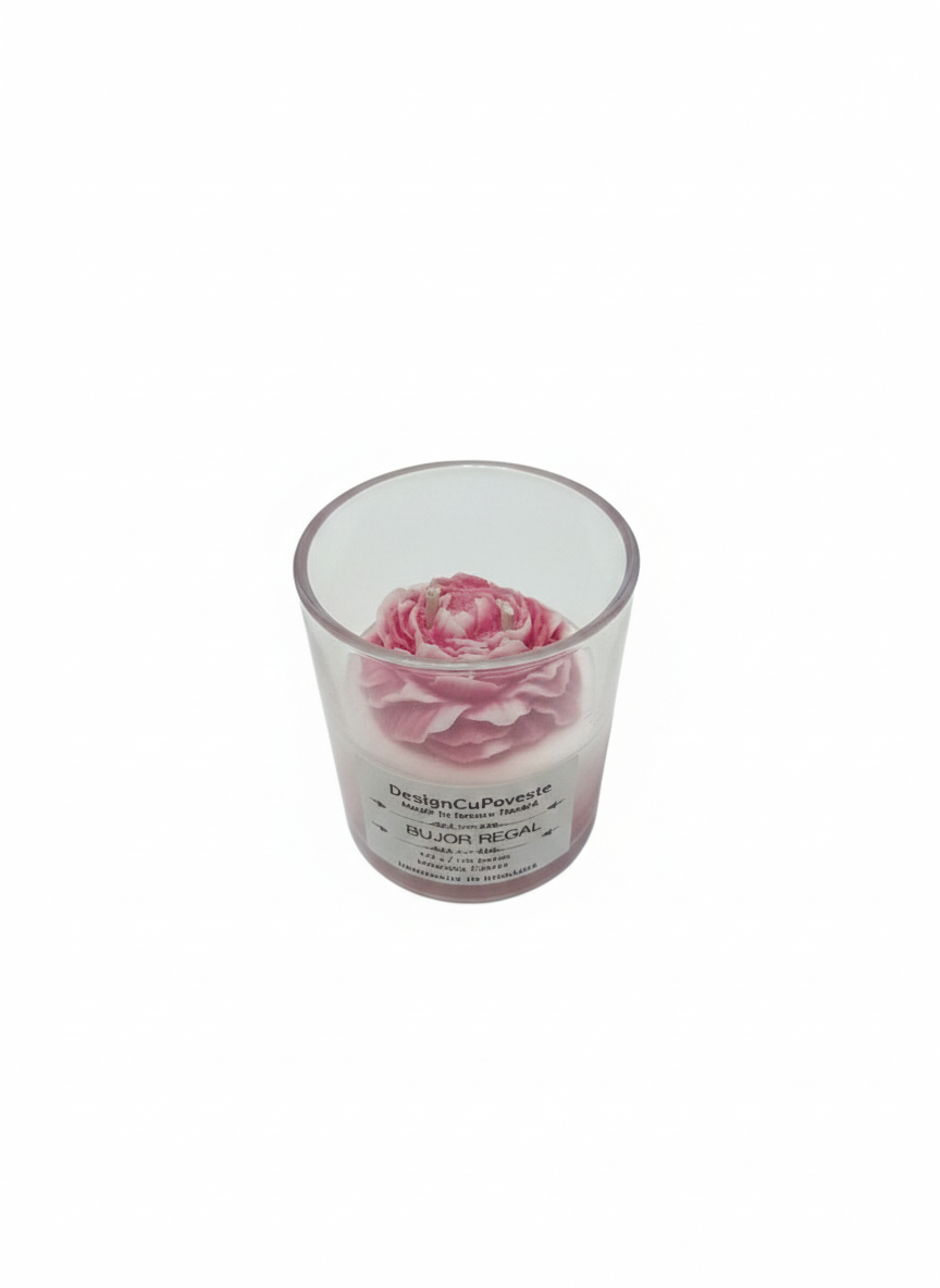 Lumanare parfumata in pahar Bujor Inflorit ceara de soia Magnolia Cherry DesignCuPoveste [10]