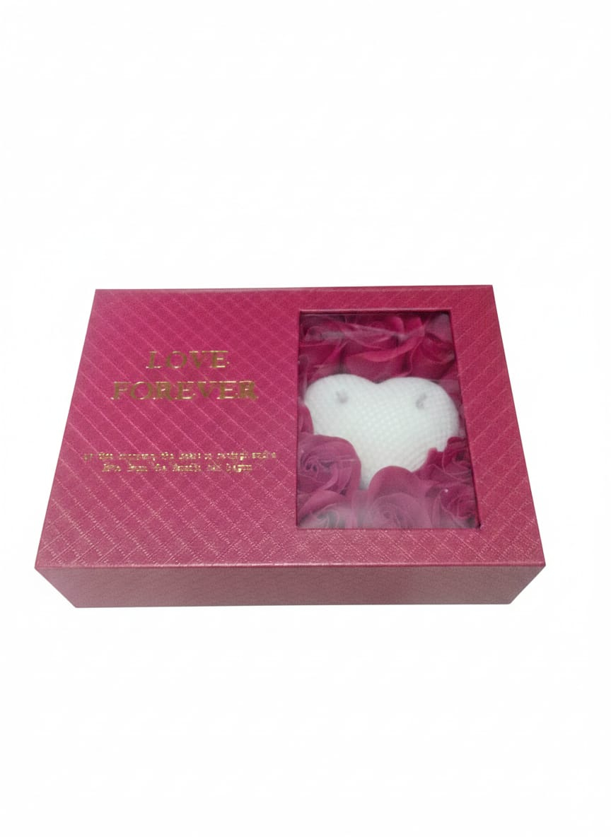 Set cadou Love Forever rosu cu bijuterii 4 piese si lumanare inima [6]