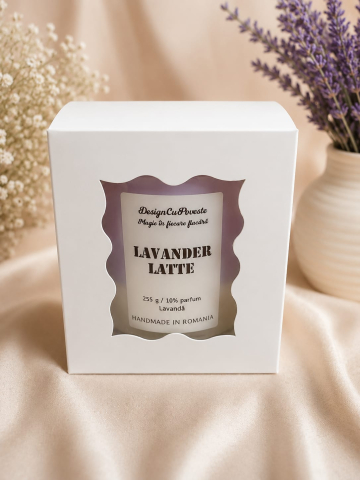Lumânare parfumată handmade Lavander Latte ceara soia si gel Design Cu Poveste [5]
