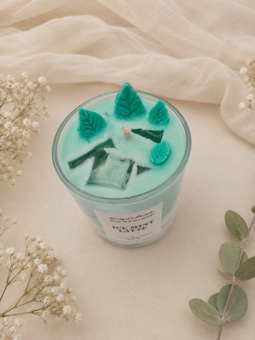 Lumânare artizanală Ice Mint Latte ceară de soia mentă Design Cu Poveste [2]