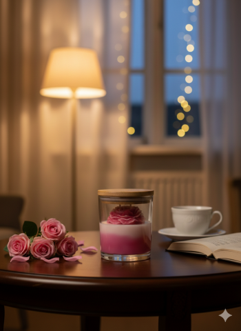 Lumanare parfumata in pahar Bujor Inflorit ceara de soia Magnolia Cherry DesignCuPoveste [1]