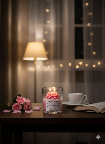 Lumanare parfumata in pahar Bujor Inflorit ceara de soia Magnolia Cherry DesignCuPoveste [6]