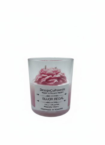 Lumanare parfumata in pahar Bujor Inflorit ceara de soia Magnolia Cherry DesignCuPoveste [8]