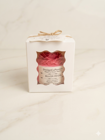 Lumanare parfumata in pahar Bujor Inflorit ceara de soia Magnolia Cherry DesignCuPoveste [3]