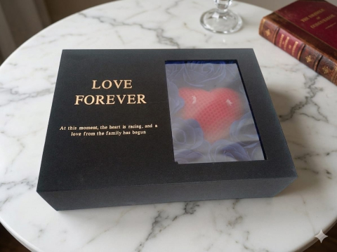 Set cadou Love Forever albastru cu lumanare inima parfumata si bijuterii cu cristale albastre 3 piese [2]