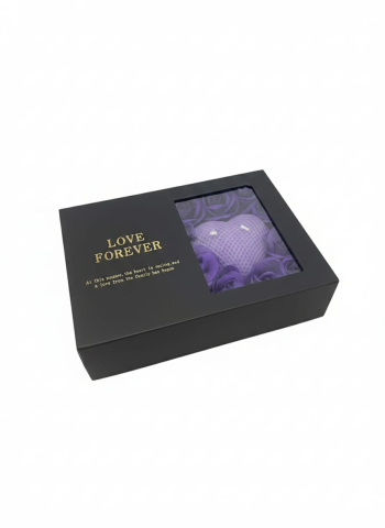 Set cadou Love Forever mov cu lumanare inima parfumata si bijuterii inima argintie 3 piese [6]