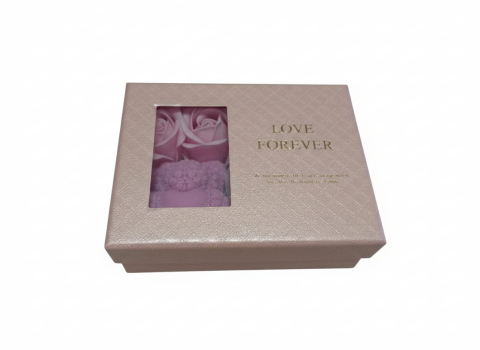 Set cadou romantic Eternal Love lantisor inima cu sageata lumanare ursulet roz [4]