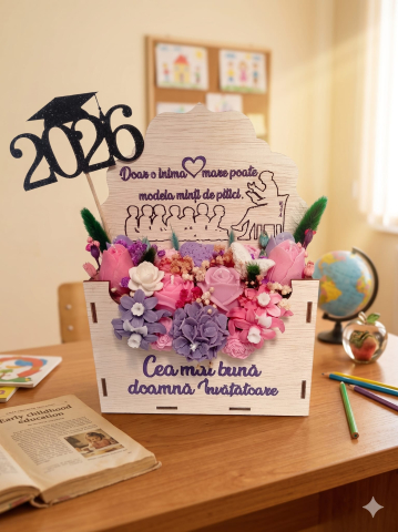 Topper Decorativ pentru Absolvire „Graduation 2026” – Negru cu Sclipici [11]