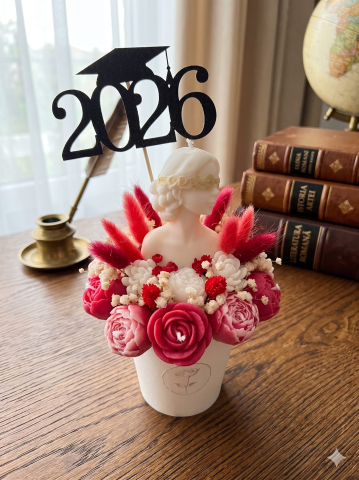Topper Decorativ pentru Absolvire „Graduation 2026” – Negru cu Sclipici [6]