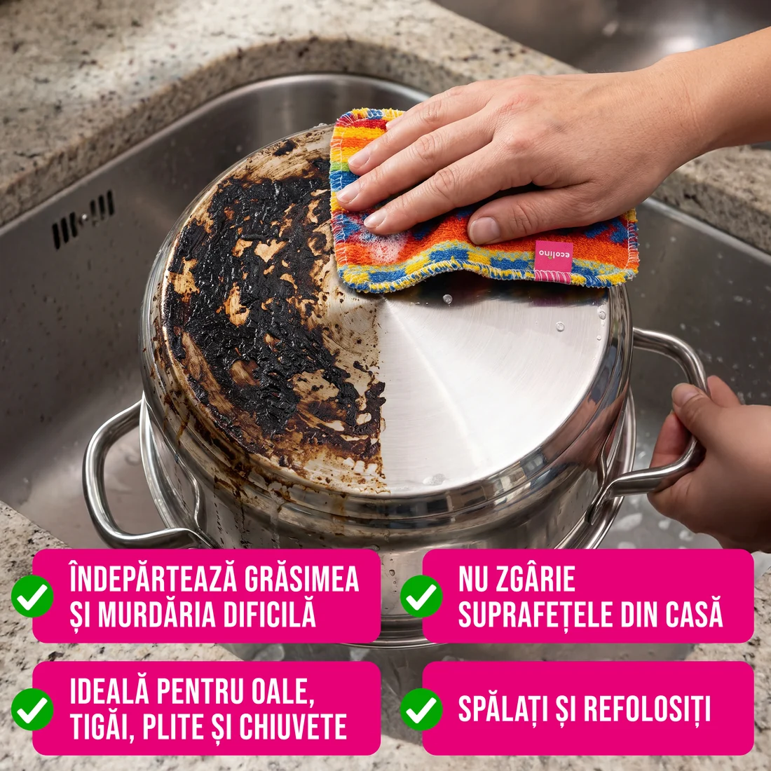 Laveta Abrazivă Ecolino (Set de 4 bucăți) [2]