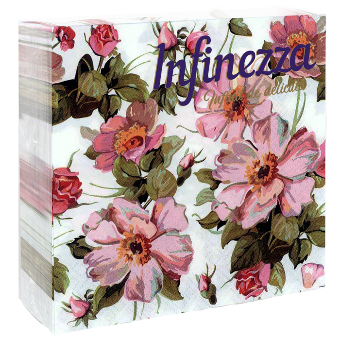 Servetele Infinezza White Flowers, 33x33cm, 3 straturi, 20 bucati/set [1]