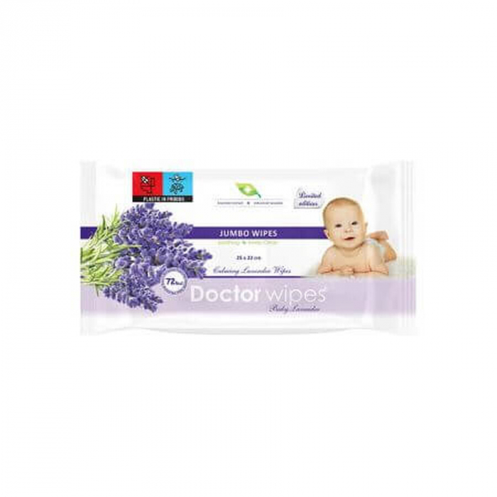 Servetele umede cu lavanda Jumbo Pack, 72 buc, Doctor Wipes [1]