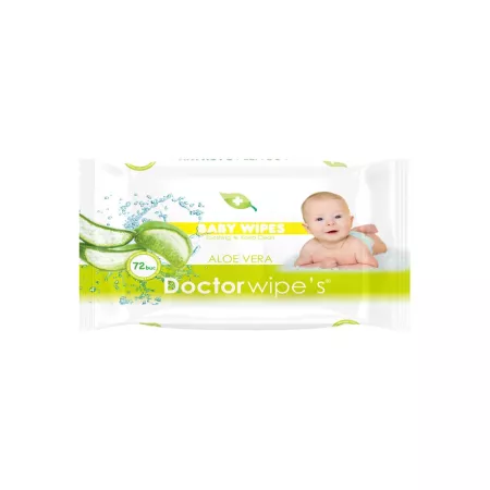 Servetele umede pentru copii cu Aloe Vera, 72 bucati, Doctor Wipe's [1]