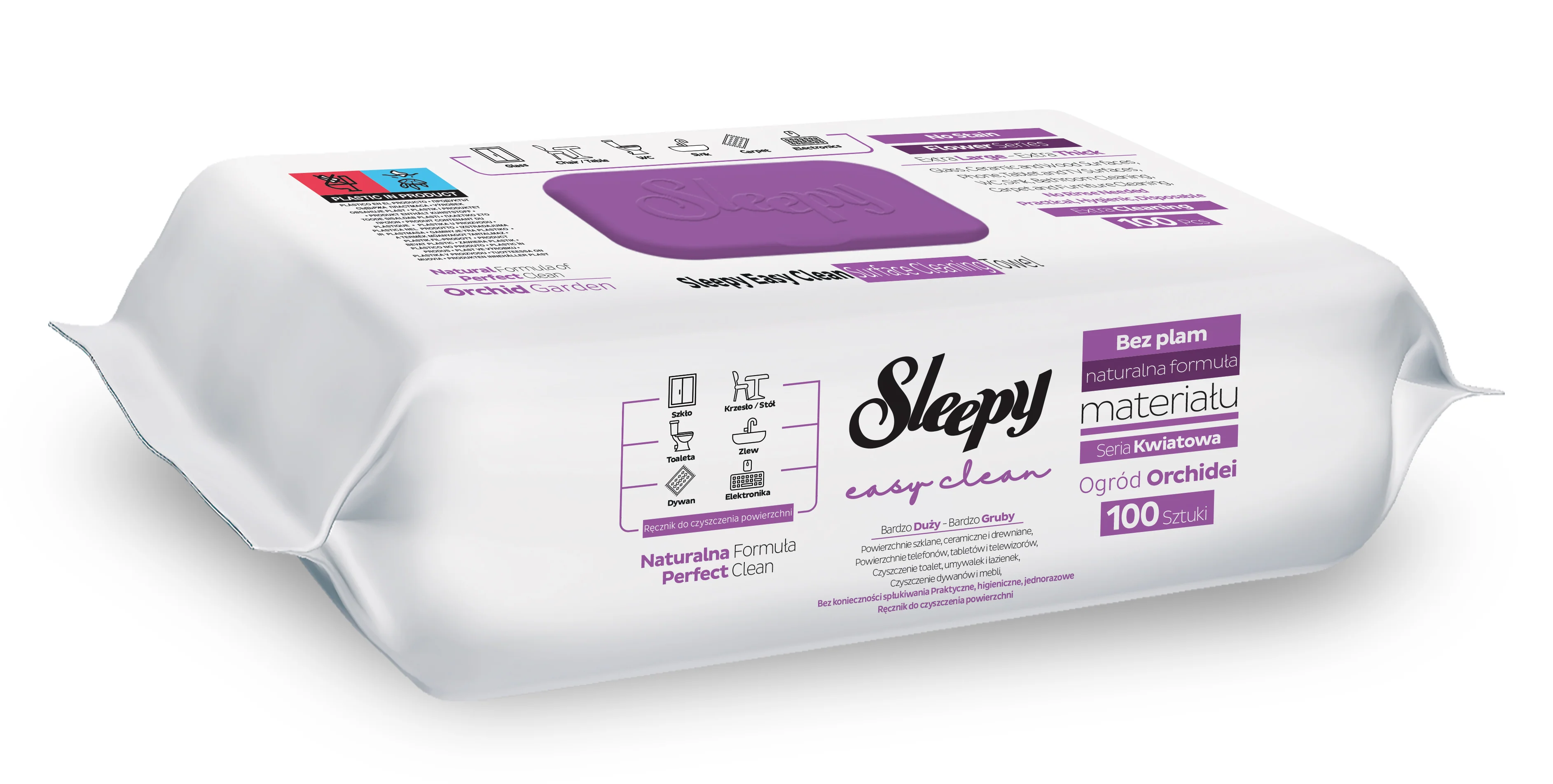 Șervețele umede Sleepy Easy Clean Orchid Garden multisuprafețe, 100 buc [1]