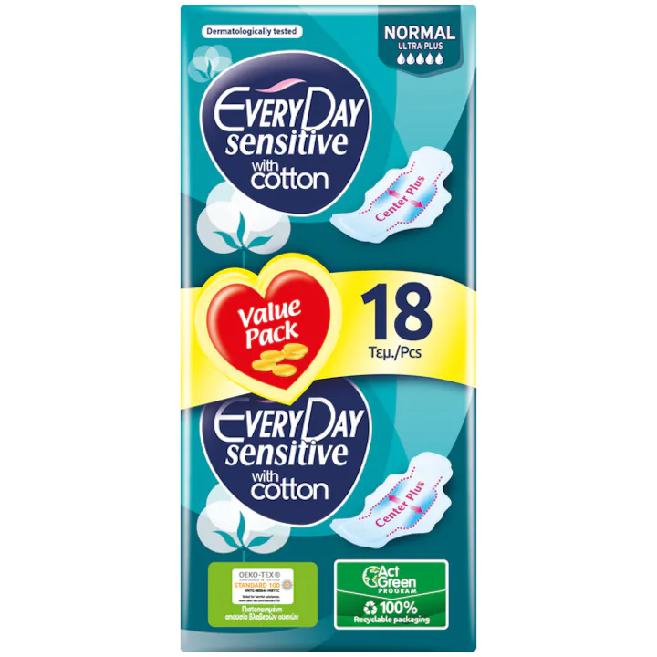 Absorbante si Tampoane - Absorbante Everyday Sensitive Normal, 18 buc