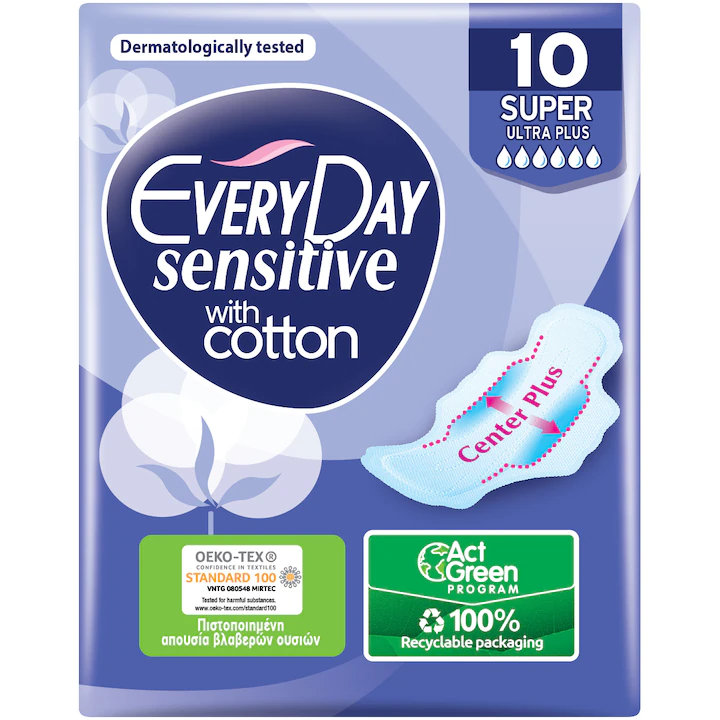 Absorbante si Tampoane - Absorbante Everyday Sensitive Super, 10 buc