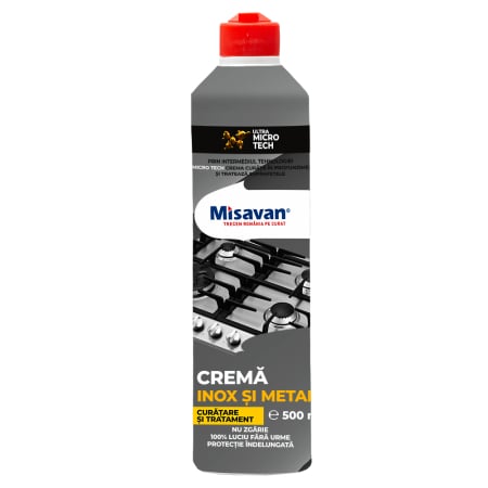 Solutii suprafete bucatarie - Crema tratament inox si metale Misavan 500ml