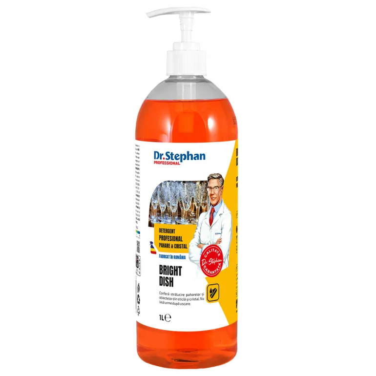 Degresant - Detergent pahare, sticla si cristal Dr. Stephan Bright Dish 1l