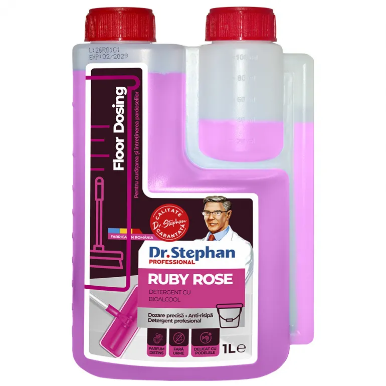 Solutii Antimucegai - Detergent pardoseli profesional cu dozare precisa Dr. Stephan Ruby Rose 1L
