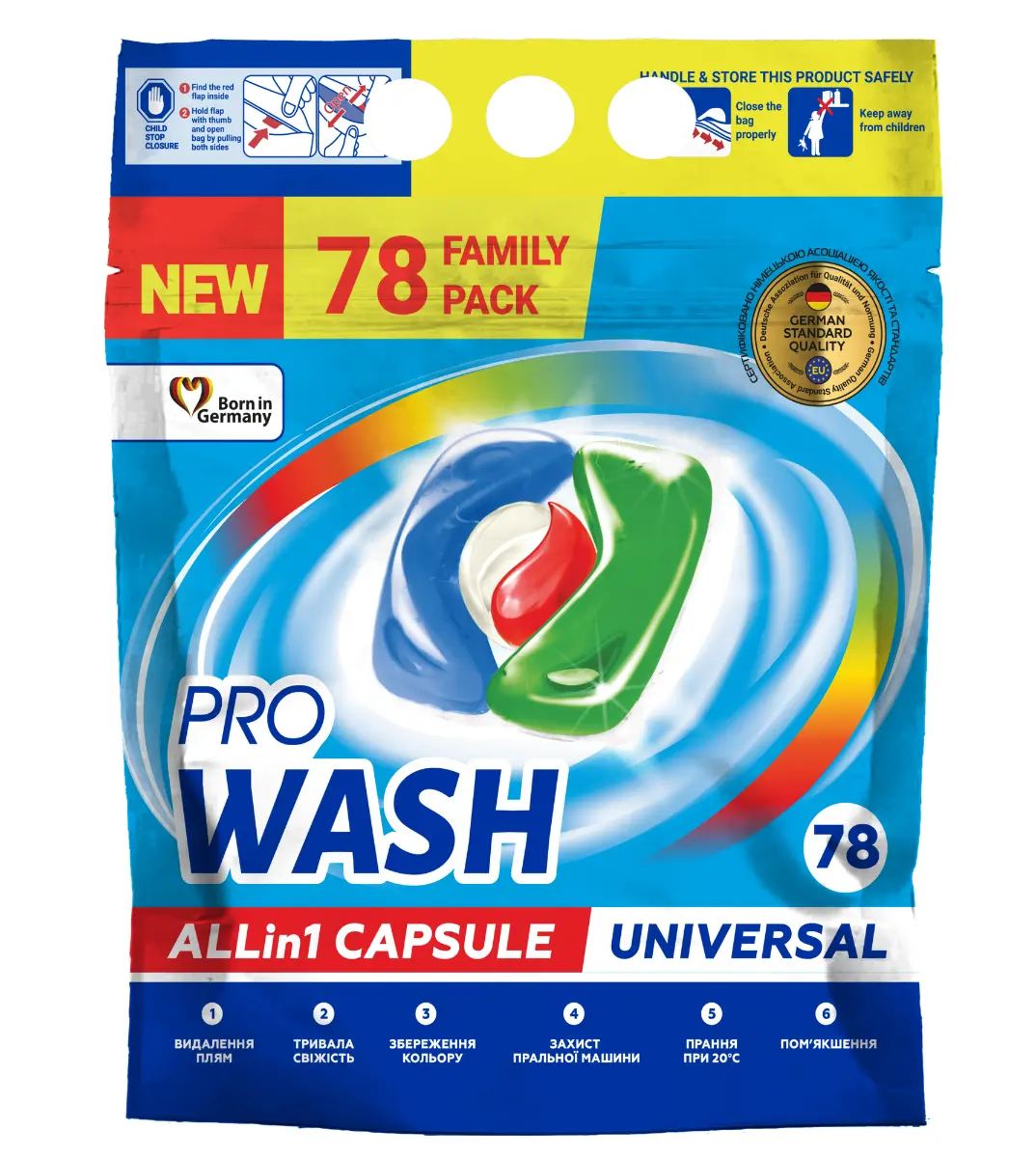 Detergent capsule - Detergent rufe capsule Pro Wash Universal 78 buc