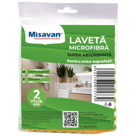 Bureti vase si lavete - Laveta microfibra super absorbanta Misavan, 20*17cm, 2 buc/set