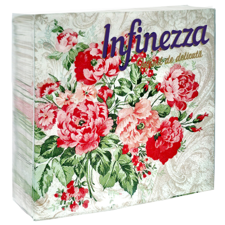 Prosoape de hartie si servetele - Servetele masa Infinezza, Red Roses, 33x33cm, 3 straturi, 20 bucati/set