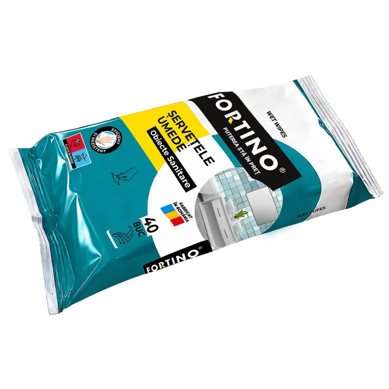 Curatenie si intretinere - Servetele umede obiecte sanitare Fortino 40 buc/set