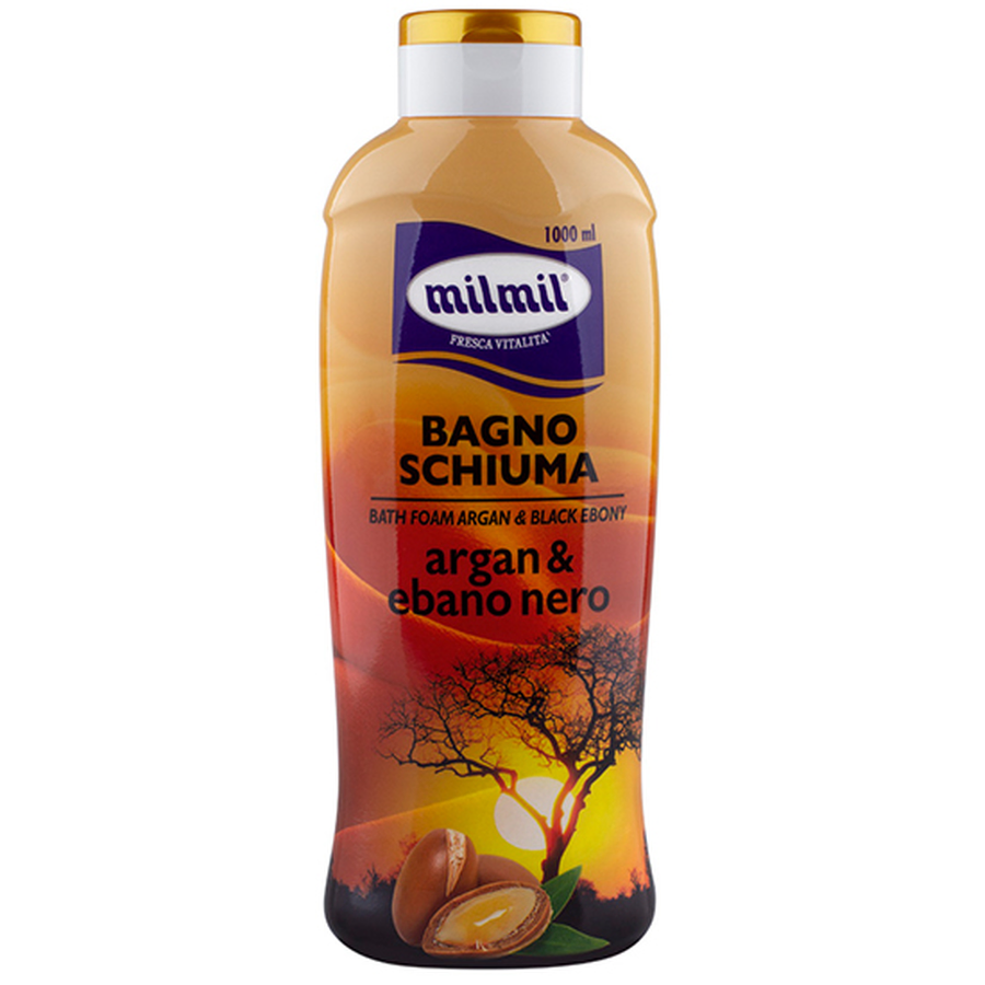 Absorbante si Tampoane - Spumant de baie cu ulei de argan si abanos, 1000 ml, Milmil