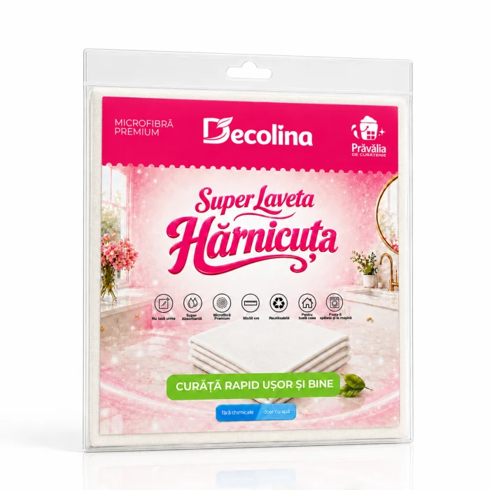 Curatenie si intretinere - Super Laveta Harnicuta din Microfibra Premium Decolina 50 x 50 cm